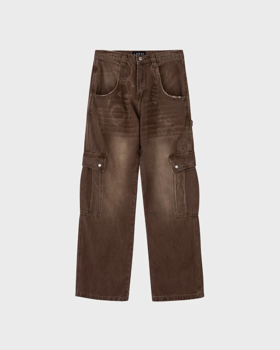 lakai-wide-leg-ghost-cargo-pants-hose-brown image 1