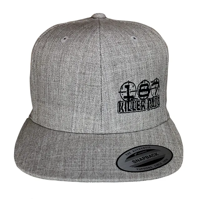 187-killer-pads-block-logo-flat-cap-snapback-heather-grey image 1