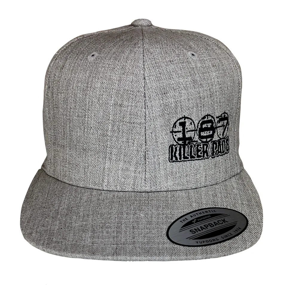 187-killer-pads-block-logo-flat-cap-snapback-heather-grey image 1