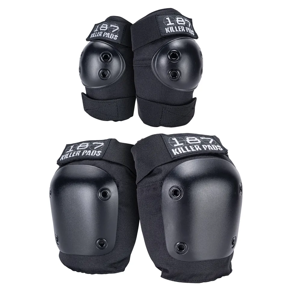 187-killer-pads-knee-elbow-pad-combo-pack-schwarz-knie-und-ellenbogenschoner-set image 1