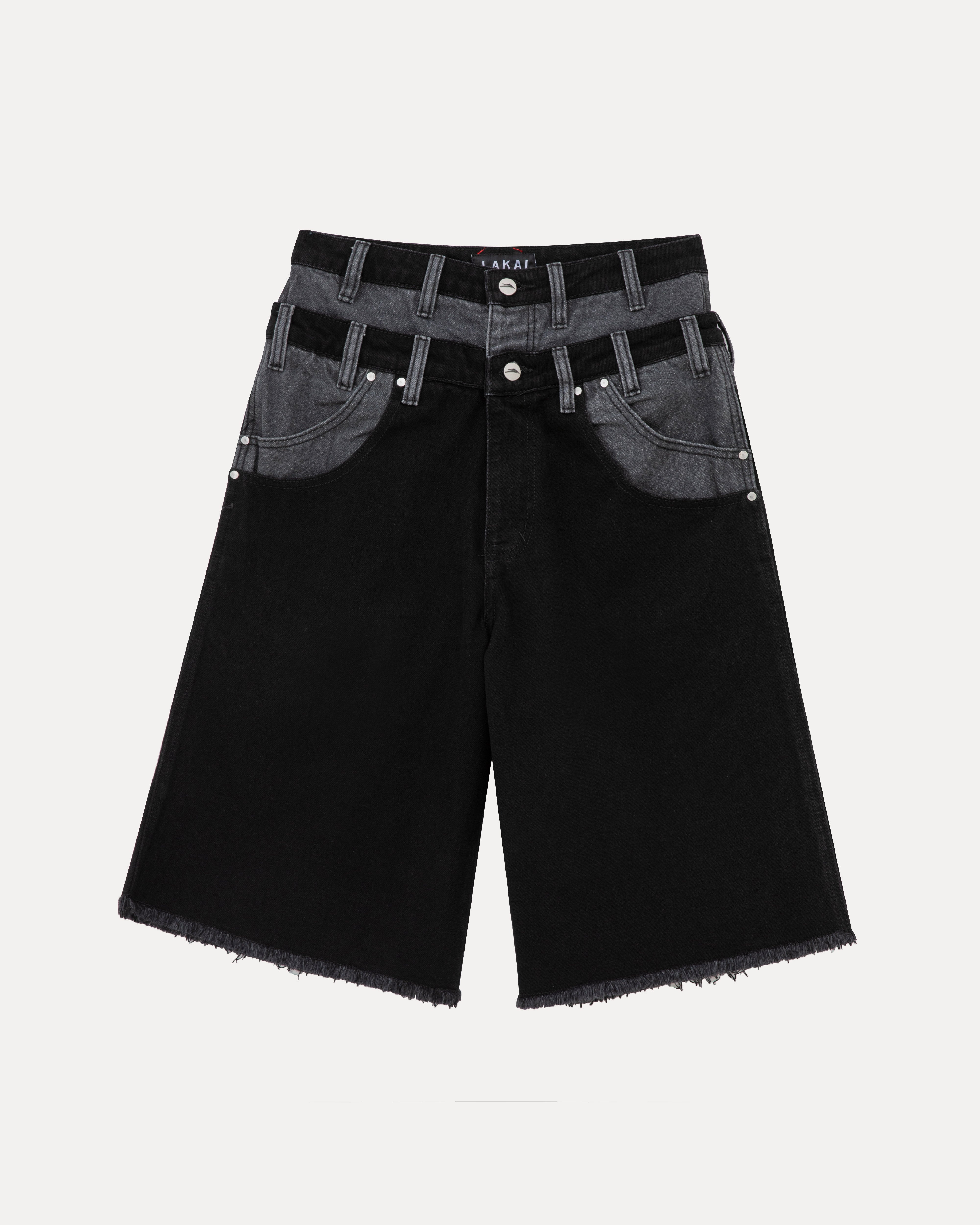 lakai-double-waisted-jumbo-jorts-black-grey image 1