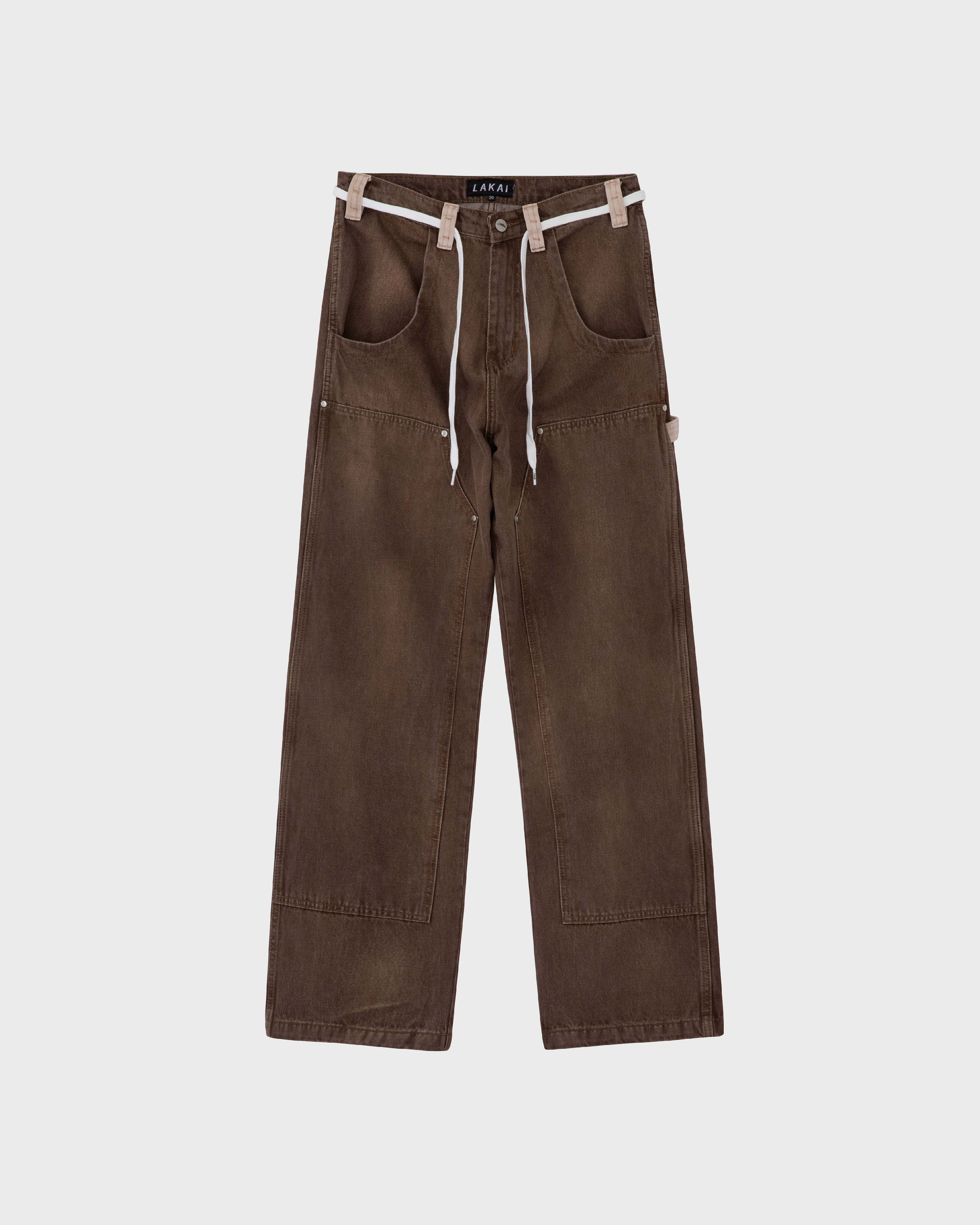 lakai-wide-leg-double-knee-pant-washed-brown-skate-hose image 1