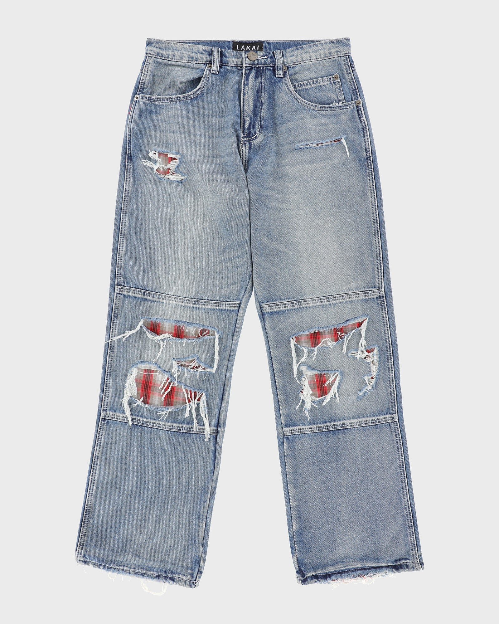 lakai-distressed-double-knee-denims-indigo-jeans image 1