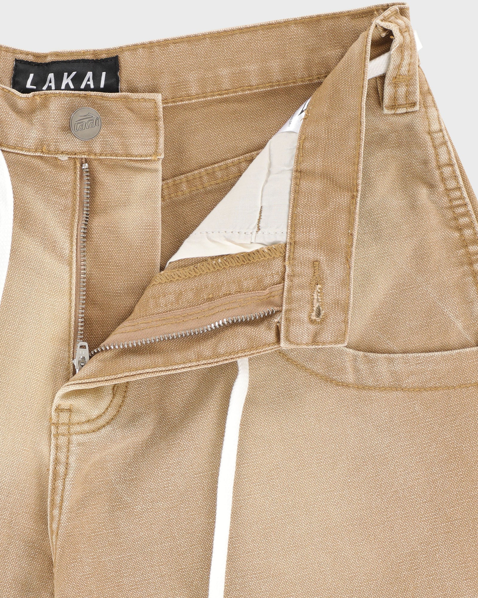 lakai-faded-wide-leg-carpenter-hose-khaki image 4