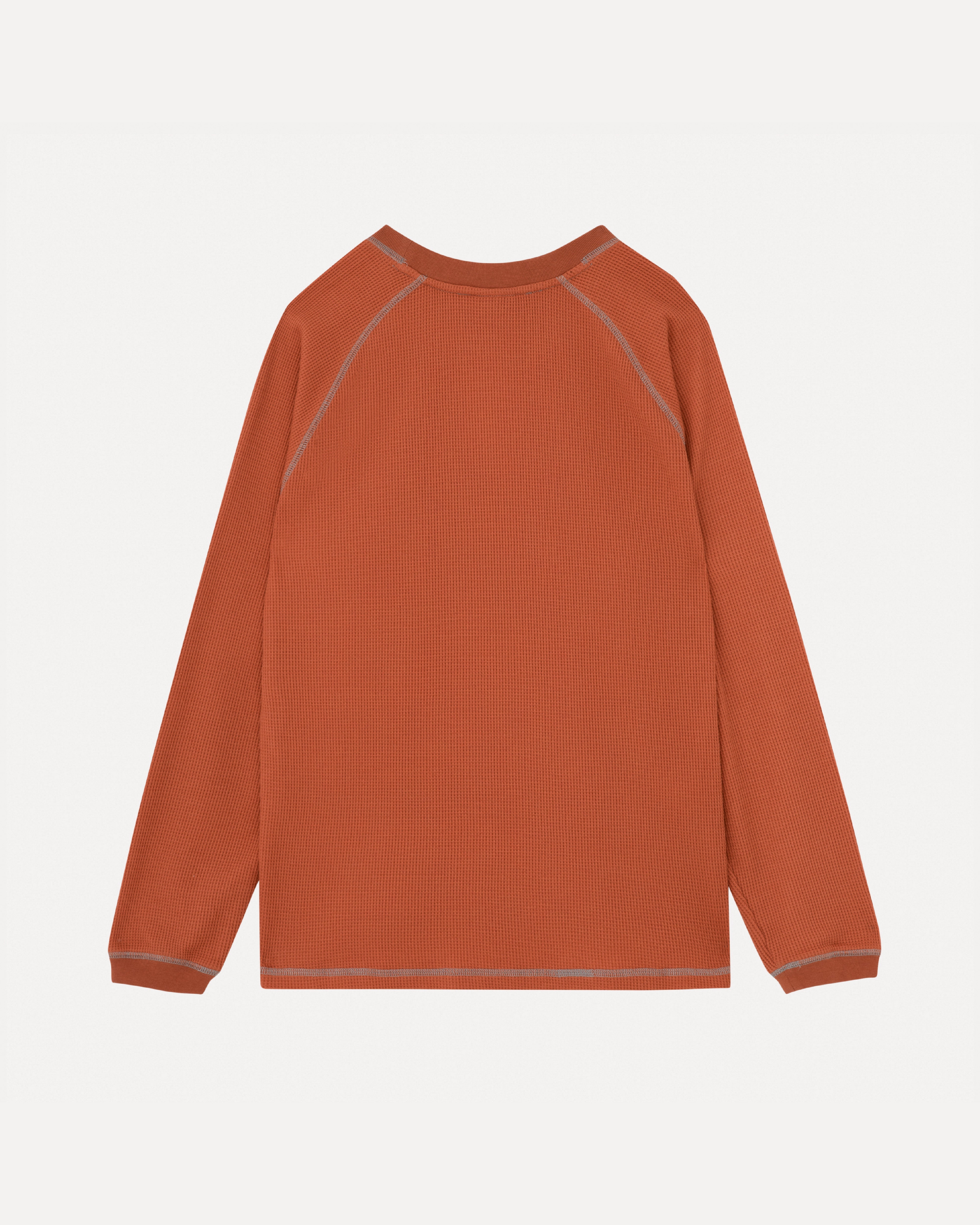 lakai-longsleeve-raglan-waffle-shirt-burnt-orange image 2