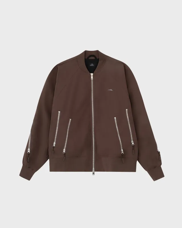 lakai-slashed-zip-bomber-jacket-brown-jacke image 1