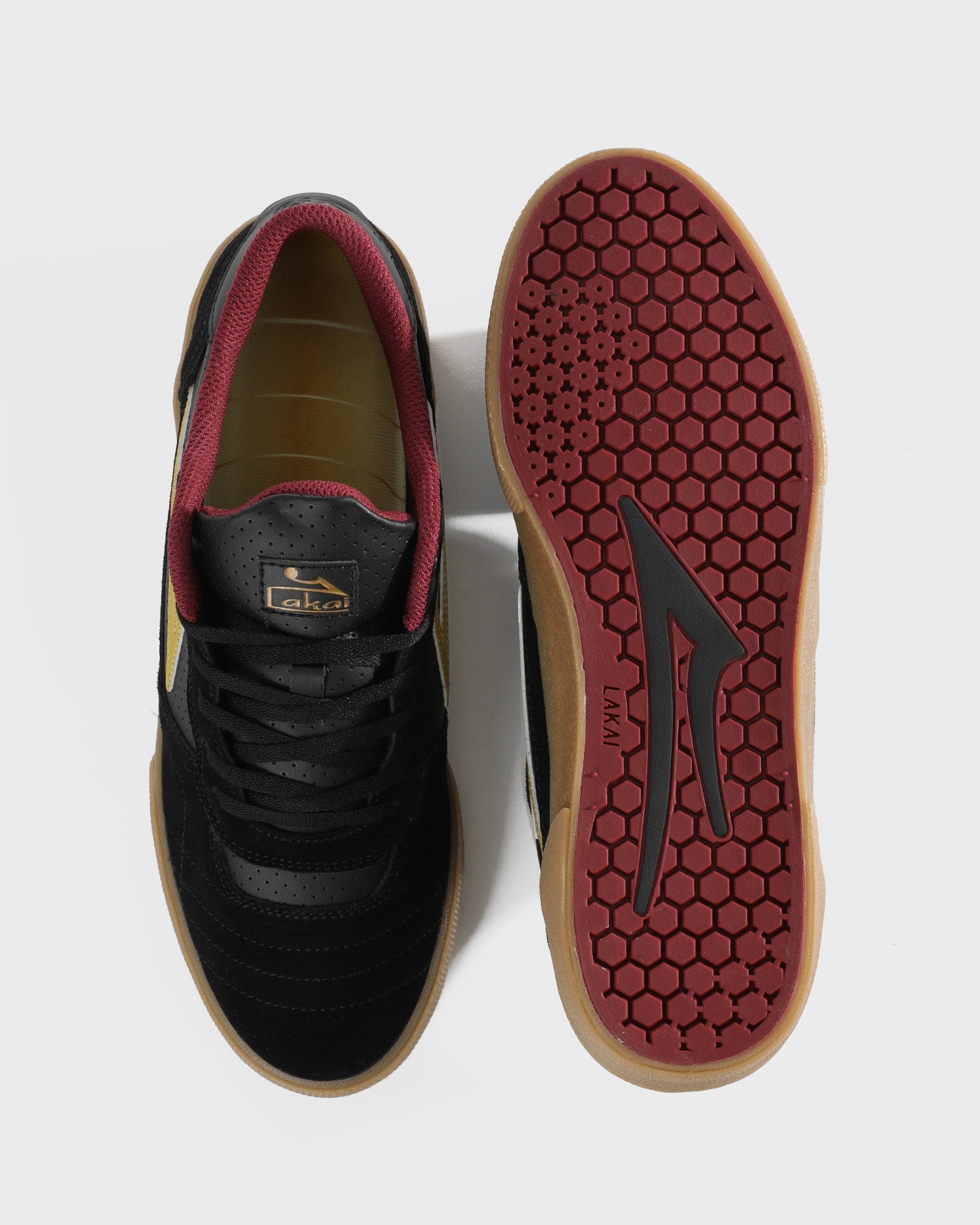 lakai-cambridge-bastien-salabanzi-pro-skateschuh-schwarz-gold-rot image 3