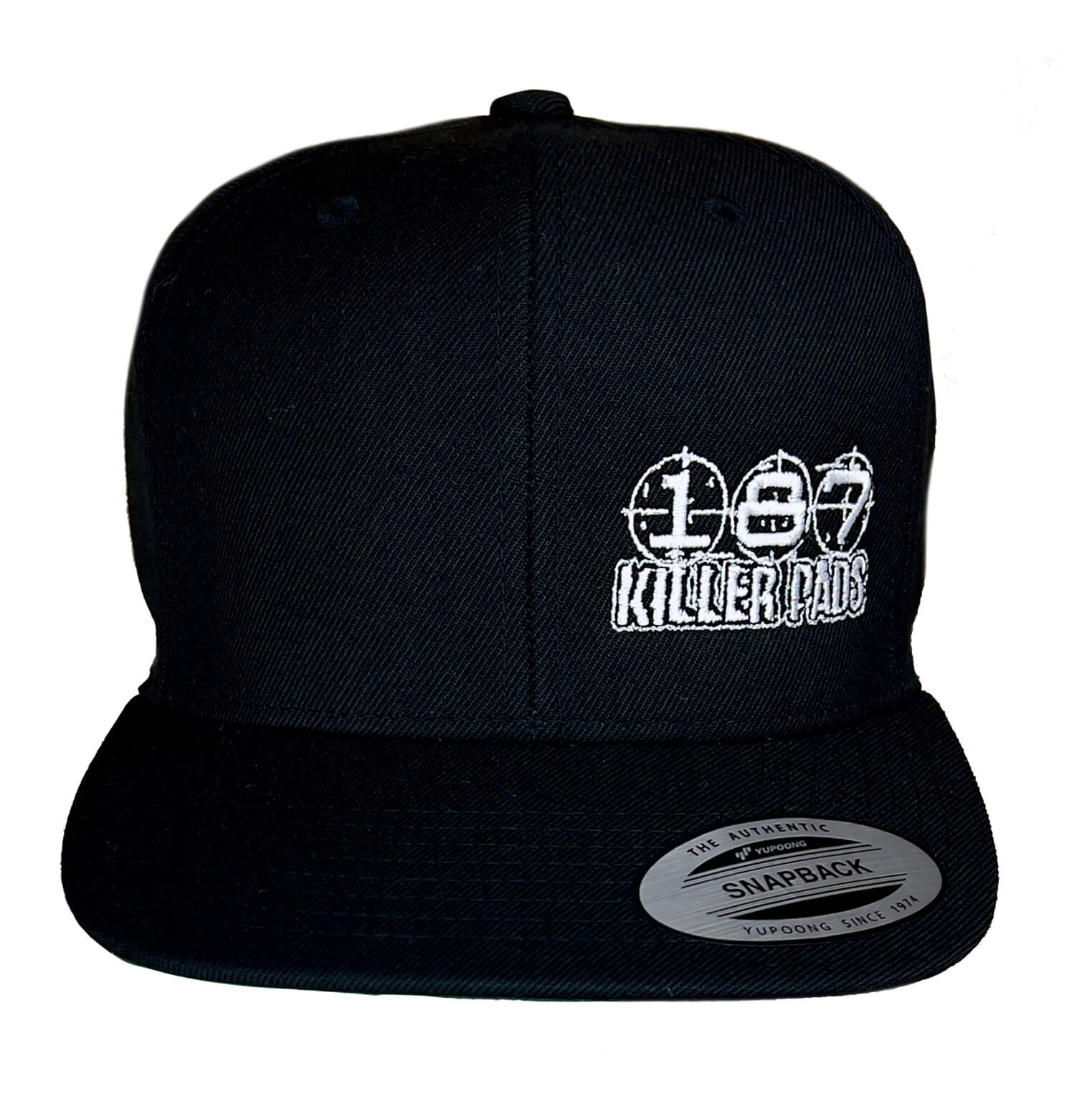 187-killer-pads-block-logo-flat-cap-black image 1