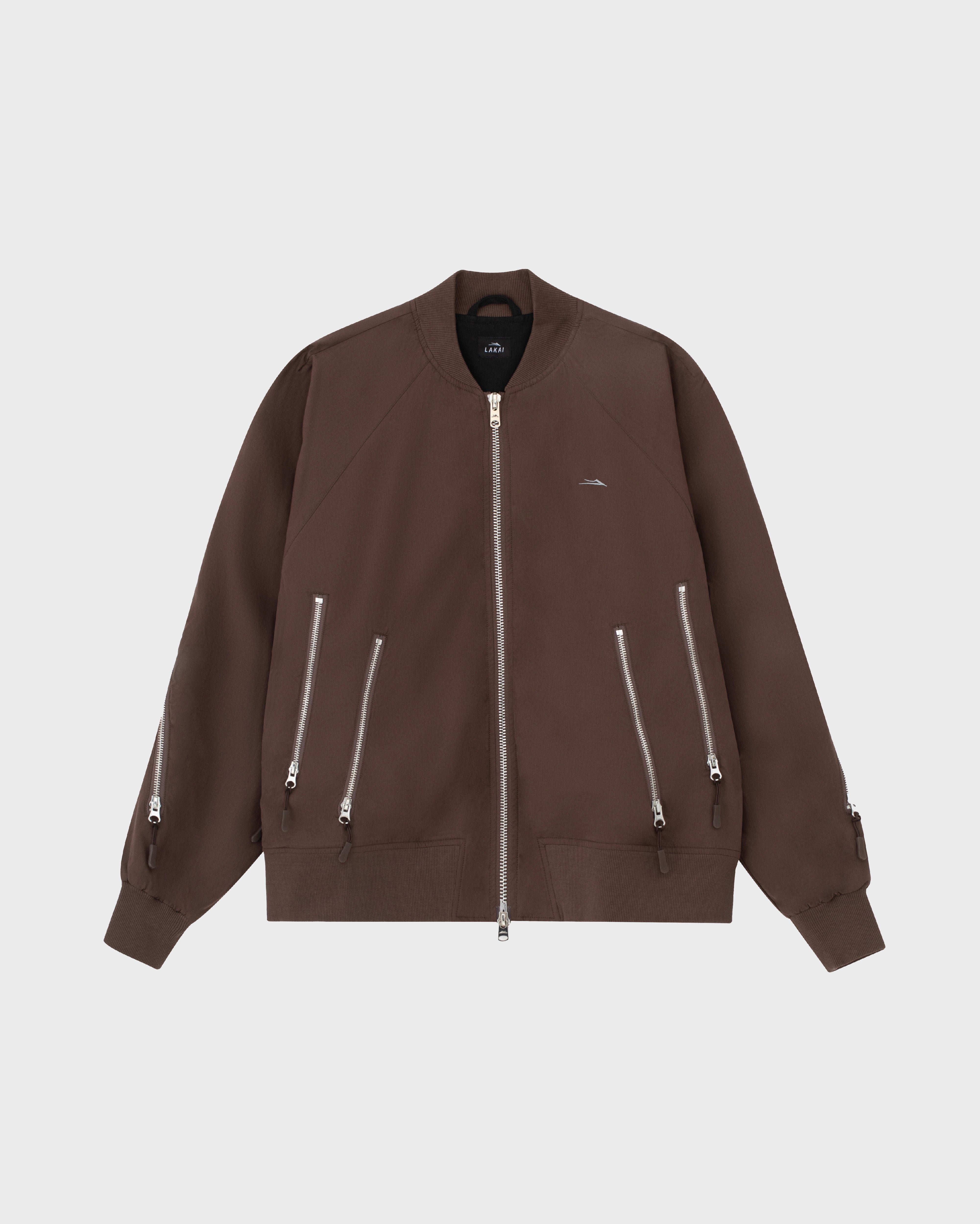 lakai-slashed-zip-bomber-jacket-brown-jacke image 1