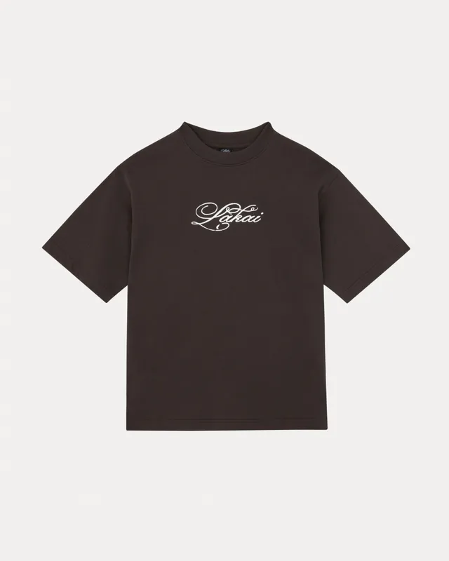 lakai-oversized-signature-t-shirt-dark-brown image 1