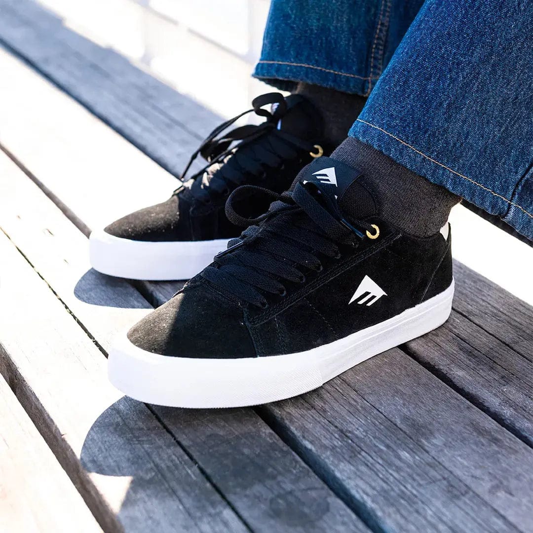 emerica-moca-lowtop-skateschuh-schwarz-suede image 6