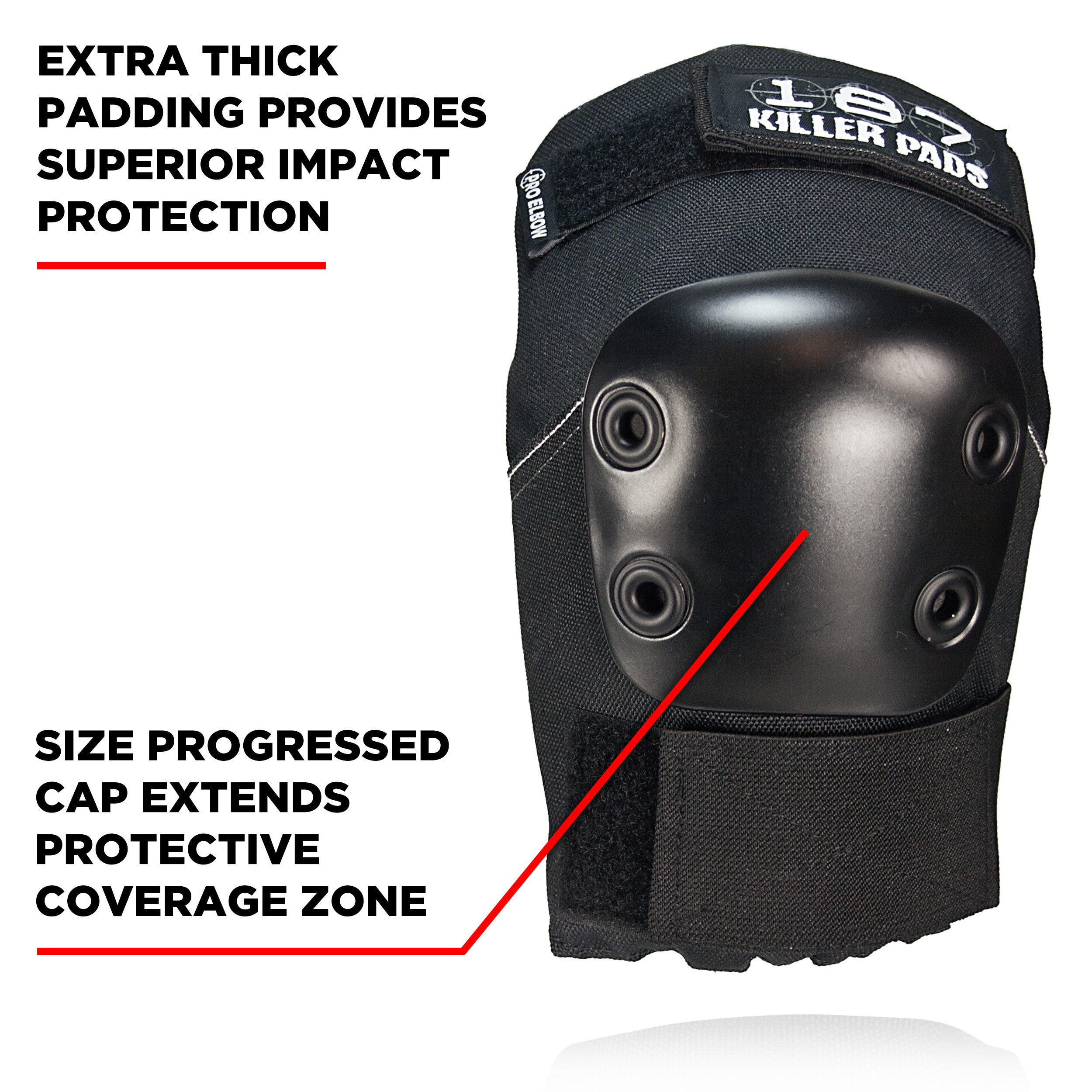 187-killer-pads-pro-elbow-pad-ellenbogenschoner-schwarz-mit-extra-dicker-polster image 3