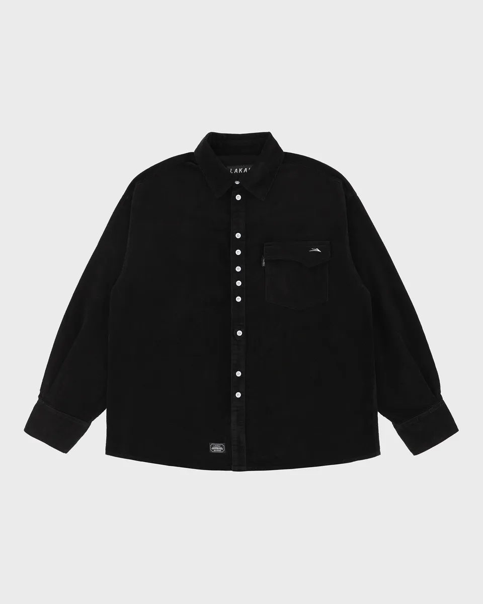 lakai-stacked-placket-corduroy-hemd-premium-black image 1