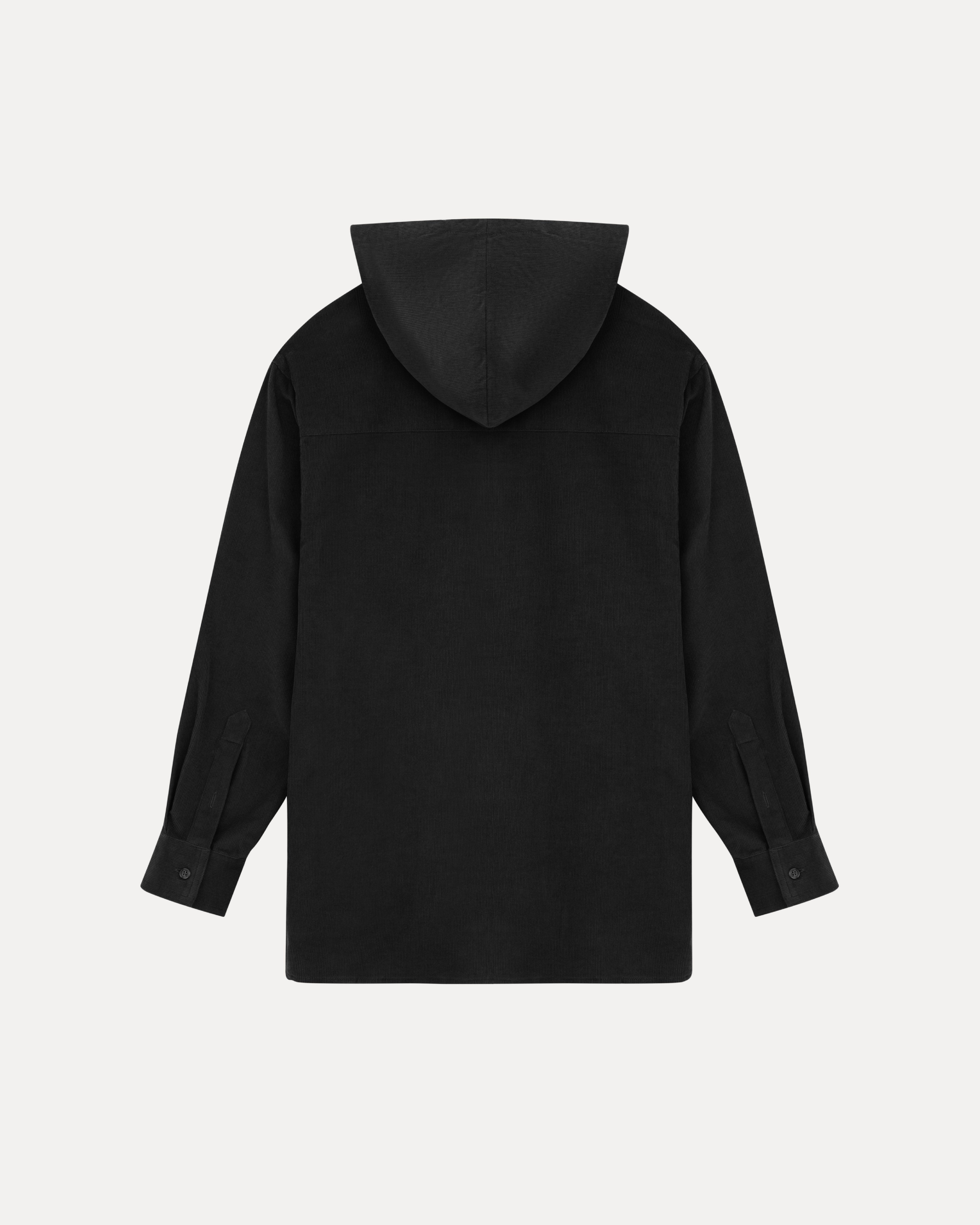 lakai-hooded-corduroy-button-up-shirt-schwarz image 2