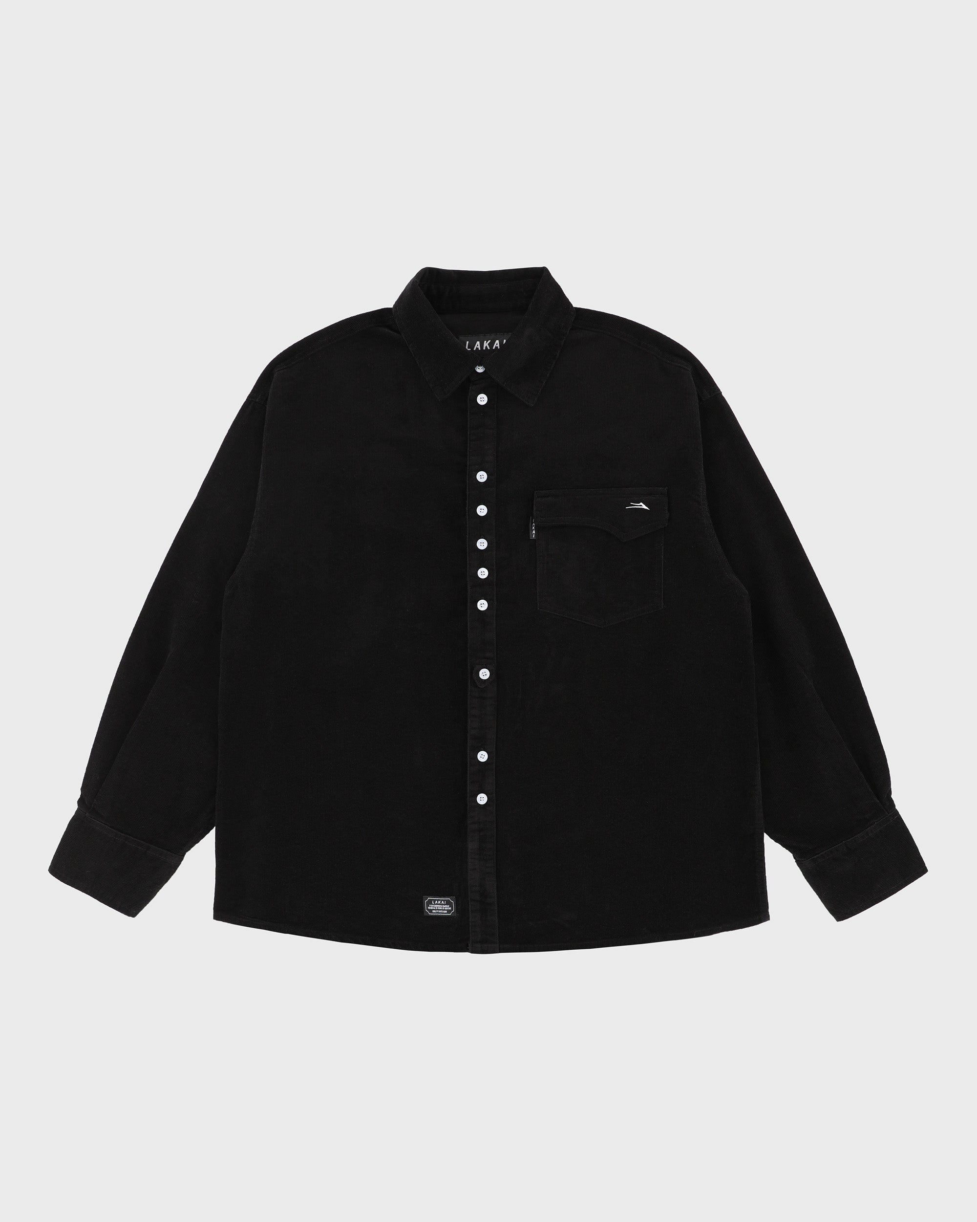 lakai-stacked-placket-corduroy-hemd-premium-black image 1