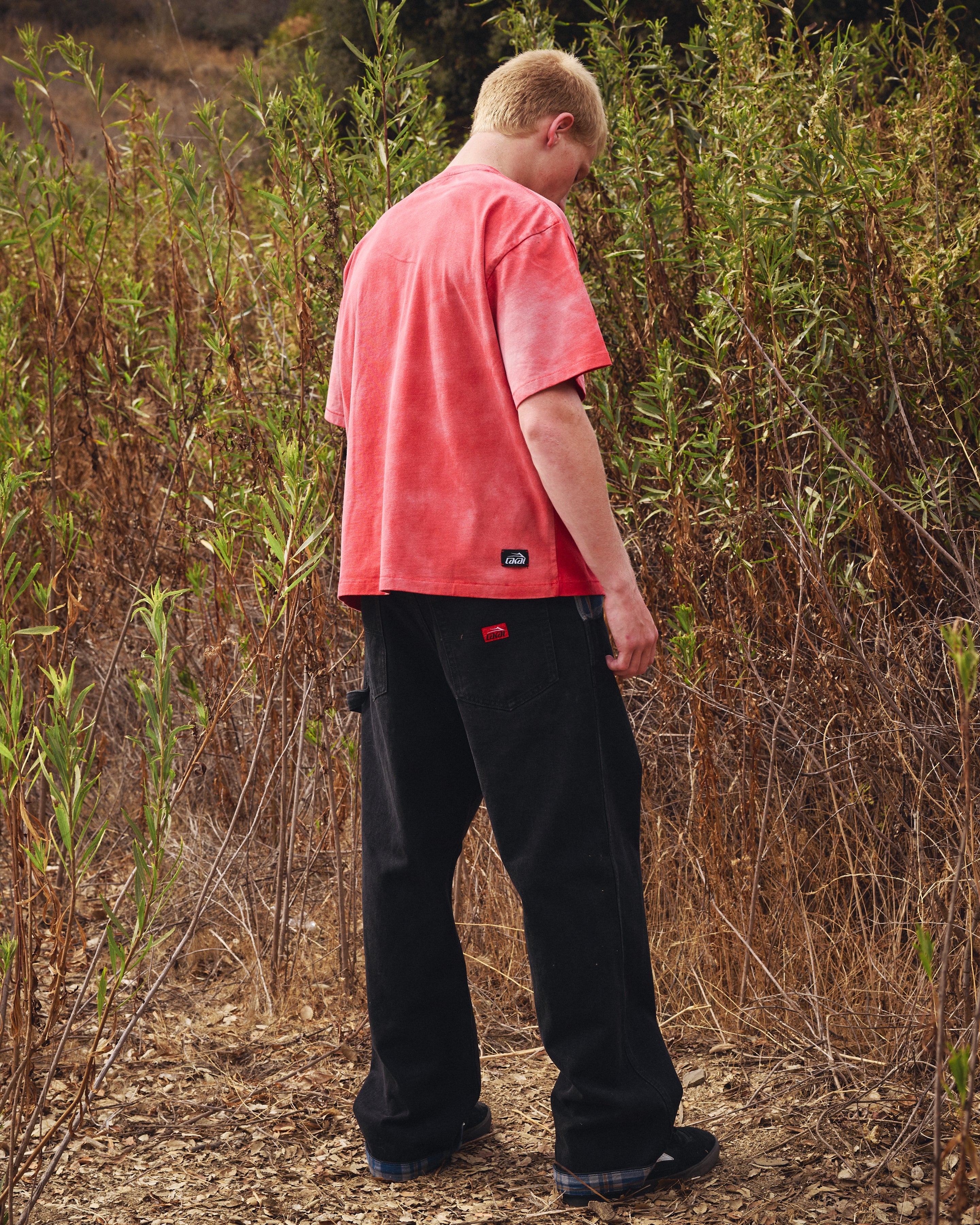 lakai-plaid-contrast-wide-leg-jeans-black-denim image 6