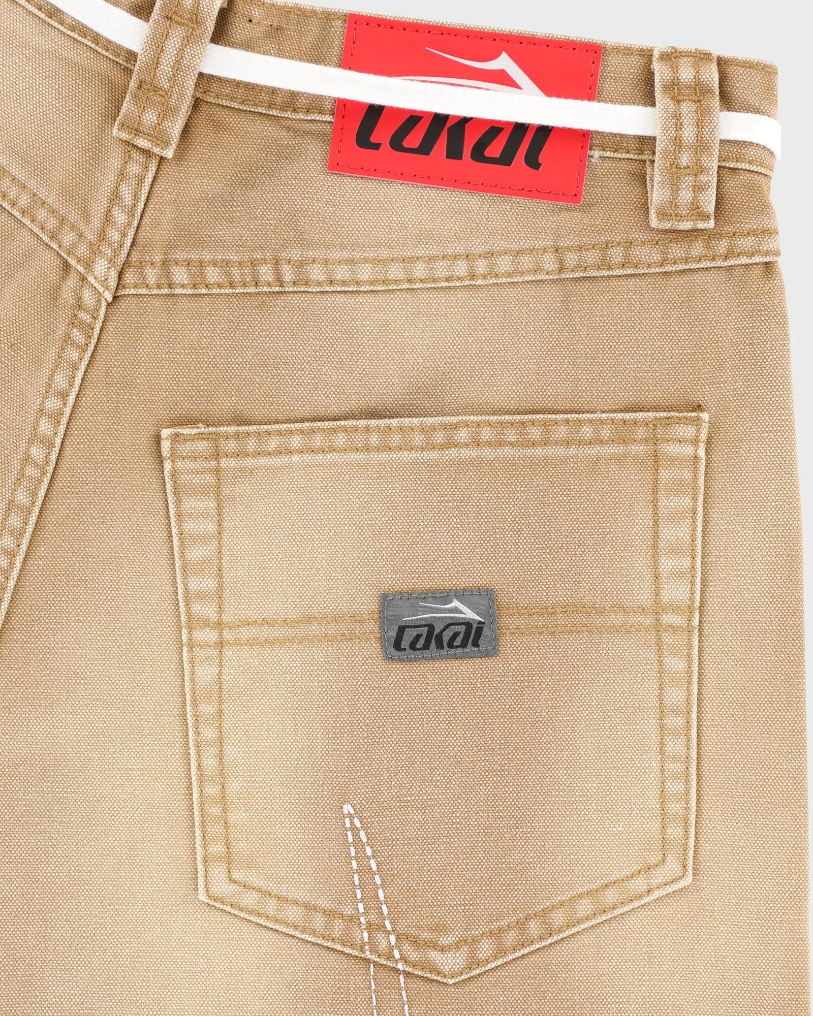 lakai-faded-wide-leg-carpenter-hose-khaki image 7