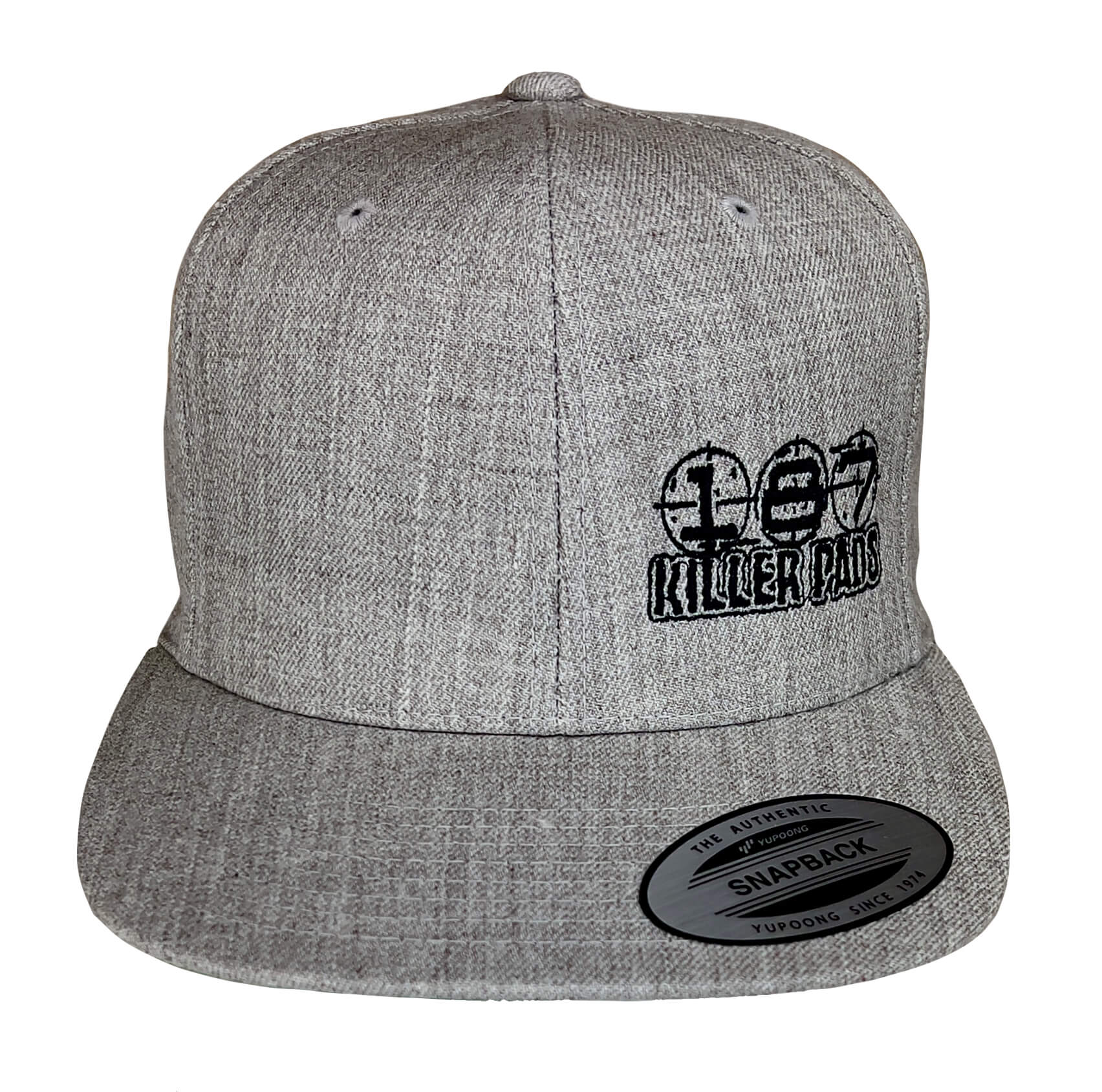 187-killer-pads-block-logo-flat-cap-snapback-heather-grey image 1