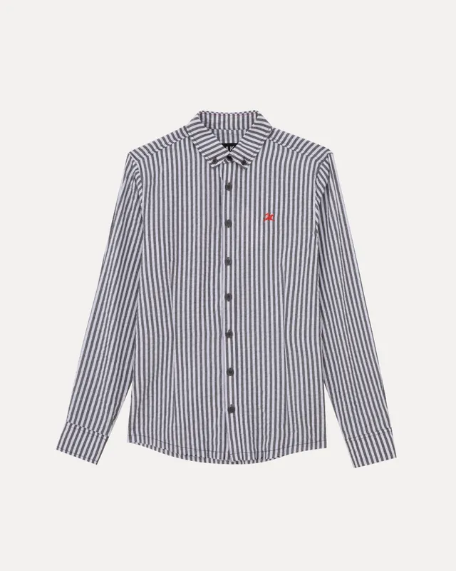 lakai-longsleeve-button-down-hemd-black-white-stripe image 1