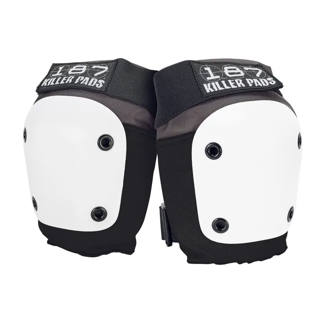187-killer-pads-fly-knee-pad-grau-schwarz-mit-wei-en-kappen image 1