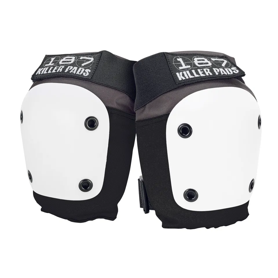 187-killer-pads-fly-knee-pad-grau-schwarz-mit-wei-en-kappen image 1