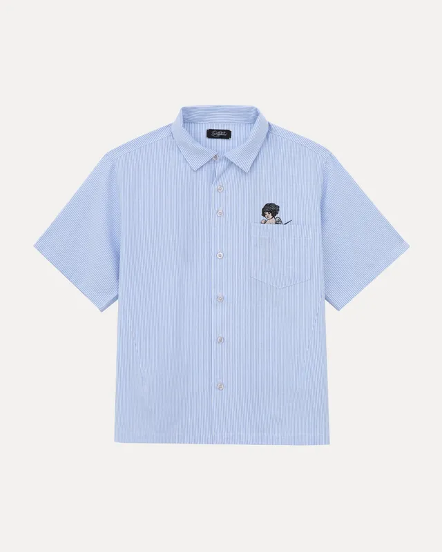 lakai-camp-collar-button-up-hemd-white-and-blue-stripe image 1