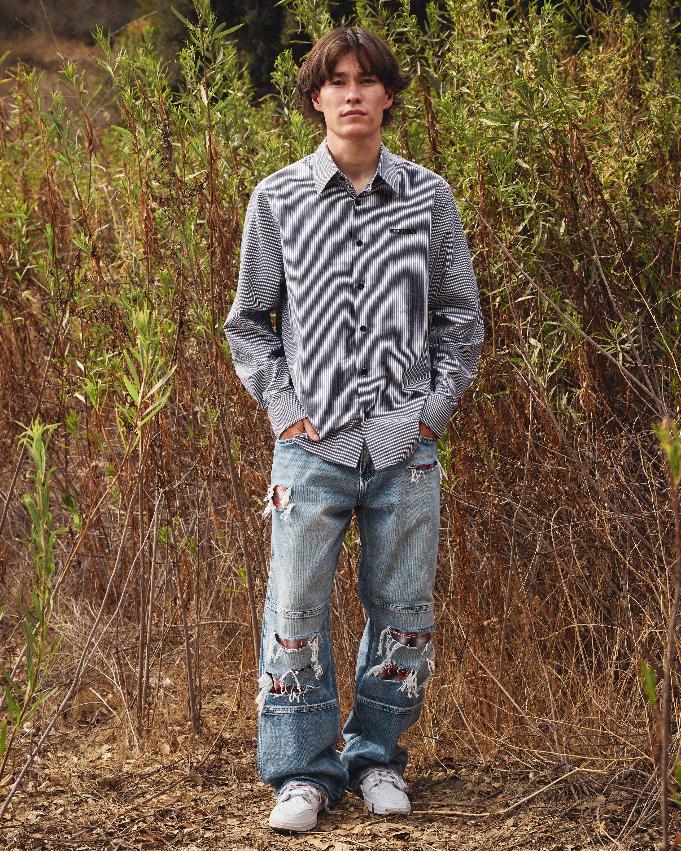 lakai-contrast-panel-button-down-hemd-langarm image 2