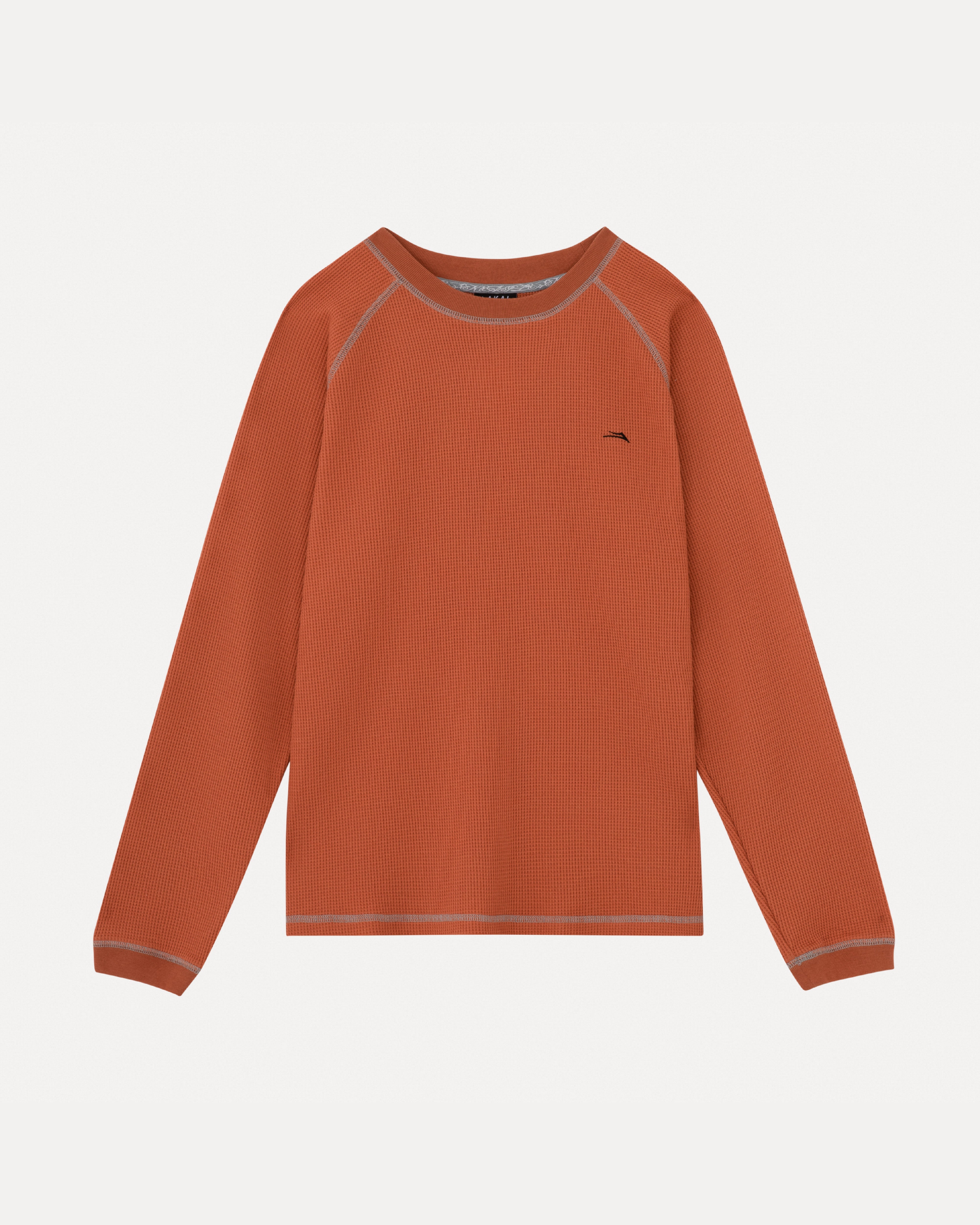 lakai-longsleeve-raglan-waffle-shirt-burnt-orange image 1