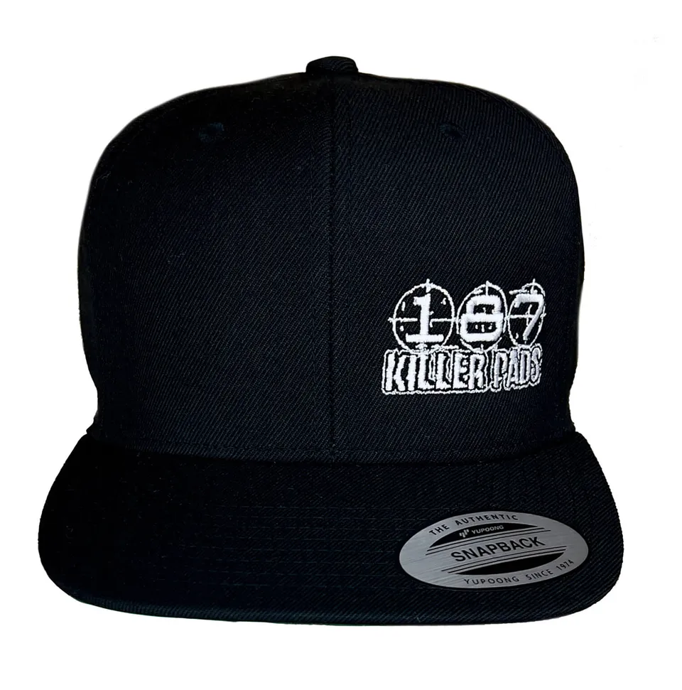 187-killer-pads-block-logo-flat-cap-black image 1