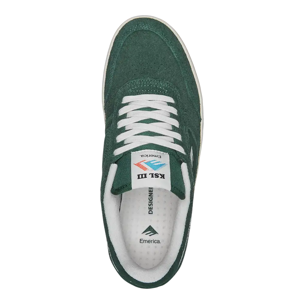 emerica-ksl-iii-pro-skate-schuh-hunter-green-hairy-suede image 3