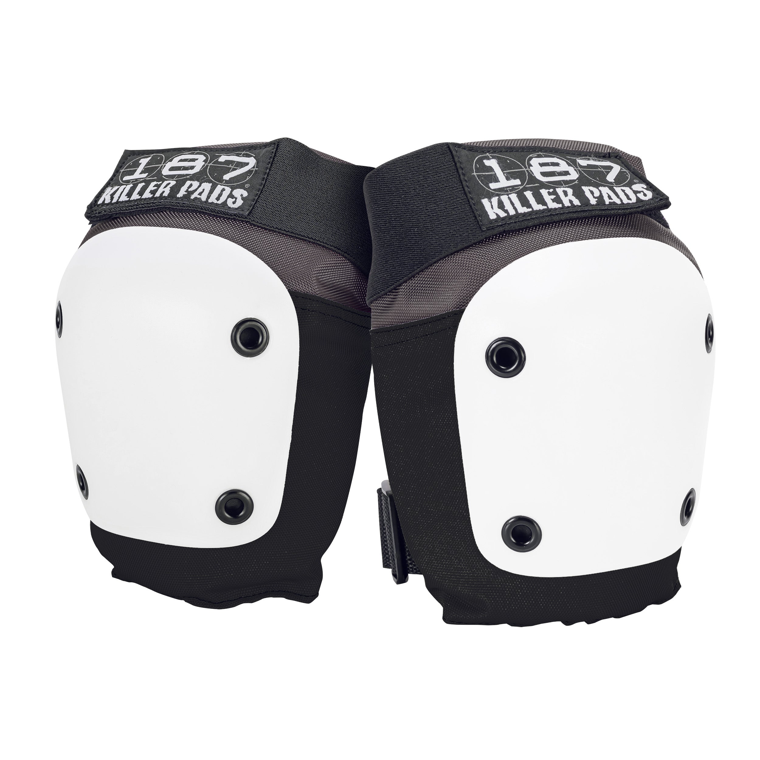 187-killer-pads-fly-knee-pad-grau-schwarz-mit-wei-en-kappen image 1