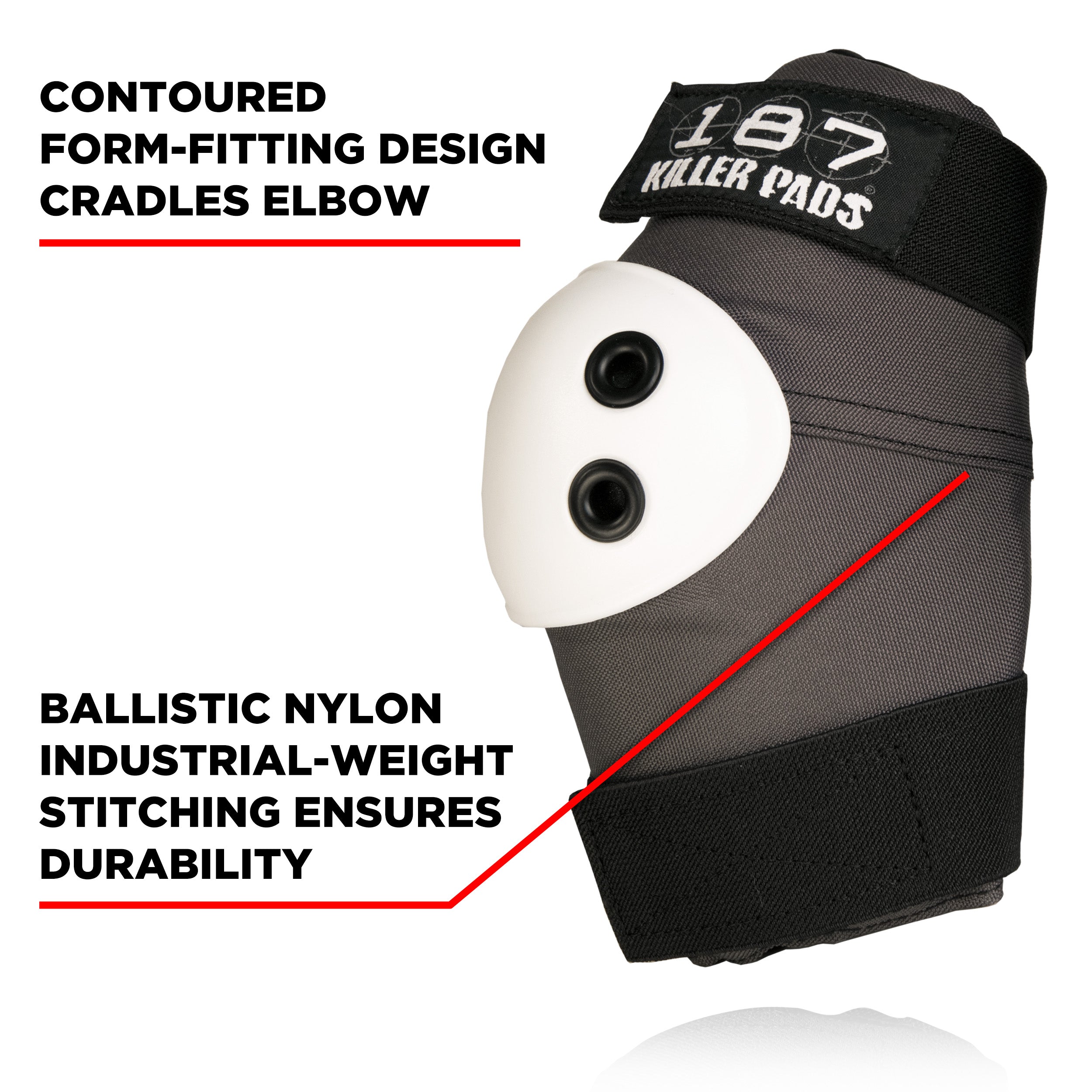 187-killer-pads-elbow-pad-grau-mit-wei-en-kappen image 3